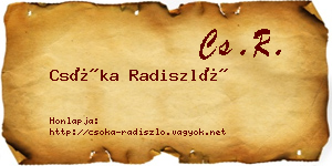 Csóka Radiszló névjegykártya